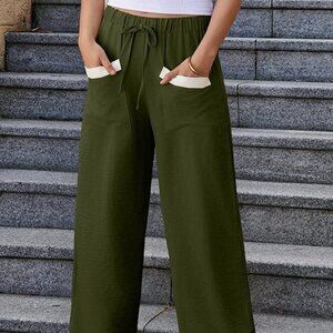 NWT Evaless Wide-Legged, High-Waisted Casual Pants